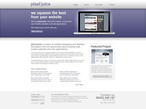 Website layout