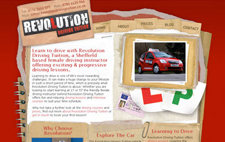 Screenshot of the Revolution website