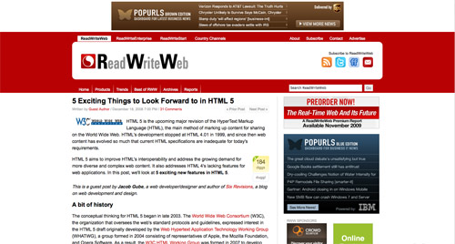 Read the HTML5 article