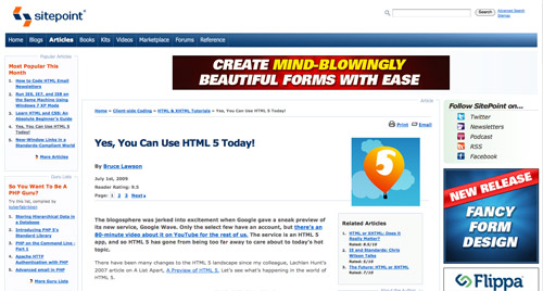 Read the HTML5 article