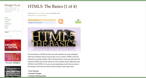 Read the HTML5 article