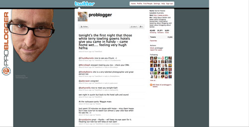 Problogger's Twitter design