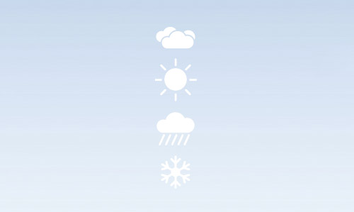 Four buttons for changing the weather condition