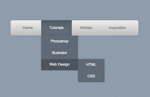 View the pure CSS dropdown menu demo