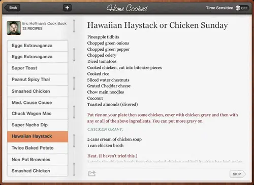 Home Cooked iPad App by Eric Hoffman