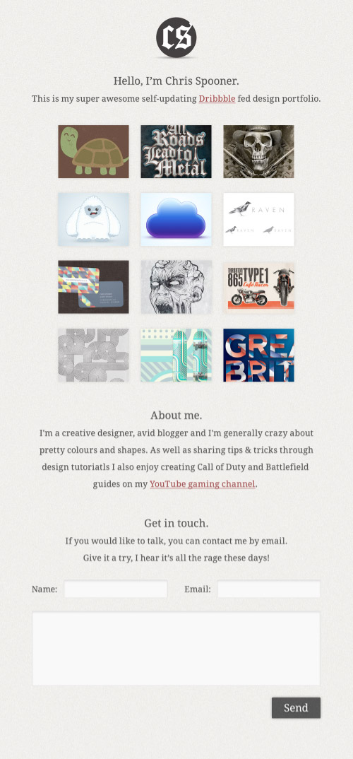 Basic portfolio website design
