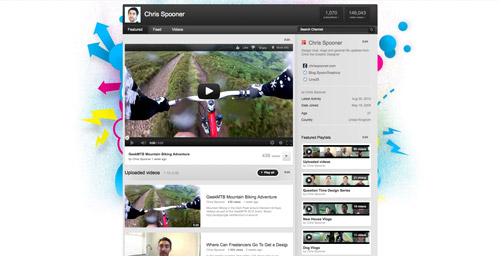 Chris Spooner's 2012 YouTube channel layout