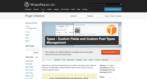 Types - WordPress Custom Post Types Plugin