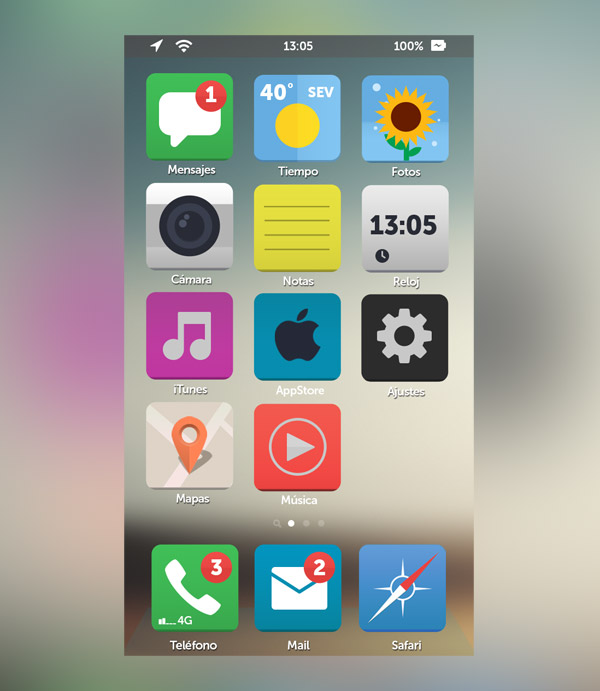 iOS 7 Flat by Dámaso Benítez