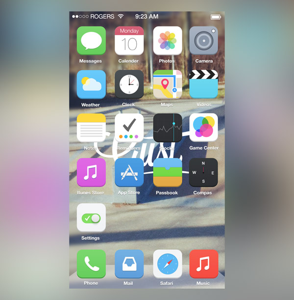iOS7 Homescreen Redesign by Gil
