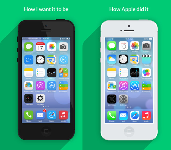 How I want iOS7 to look by Jeffrey de Goot