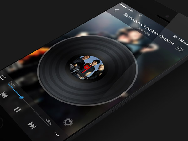 Music App for iOS7 by Jerry Chen