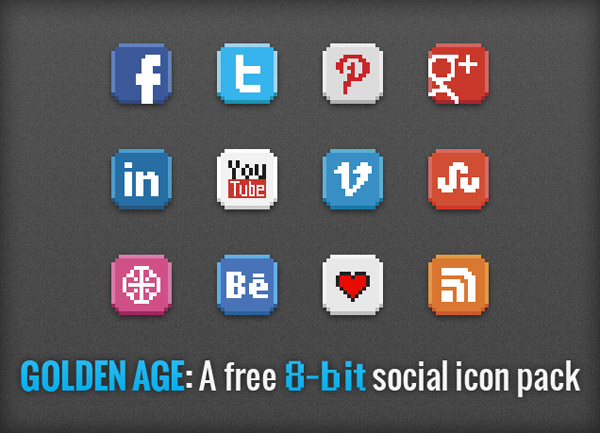 8-Bit Social Icon Pack by Neorelic