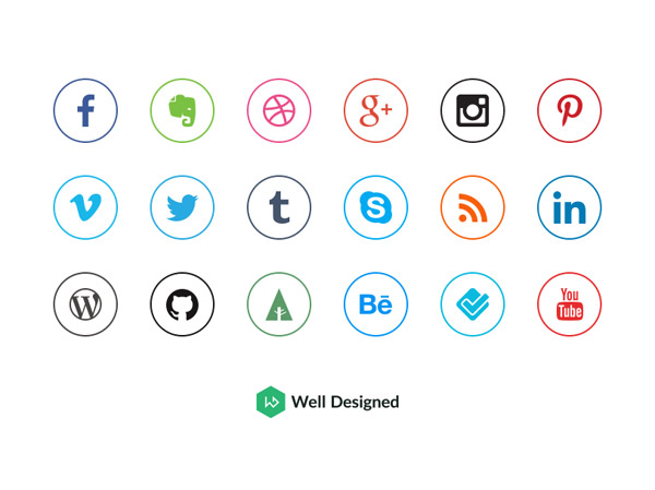 20 Social Media Icons by Dawid Dapszus