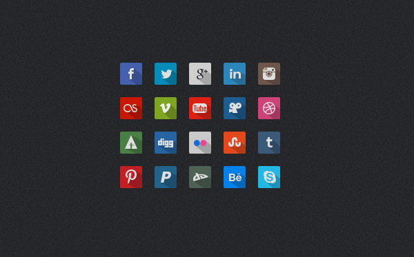 Free Long Shadow Social Media Icons by WeGraphics