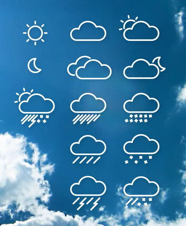 Vector weather line icons
