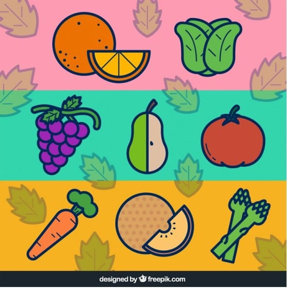 Flat-vegetables-and-fruits-banners