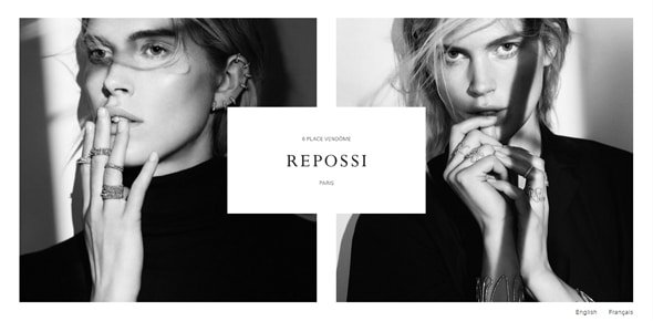 Repossi light website designs white space