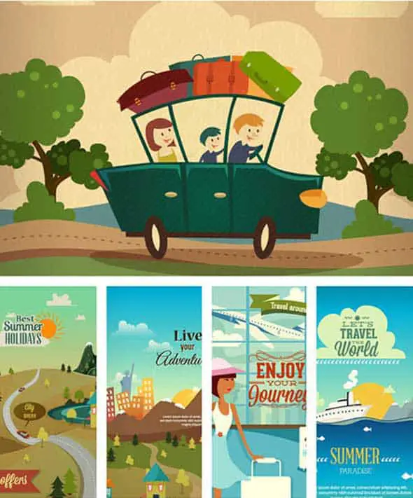 24-Vintage-Summer-and-Travel-Vector-Stock-Illustrations
