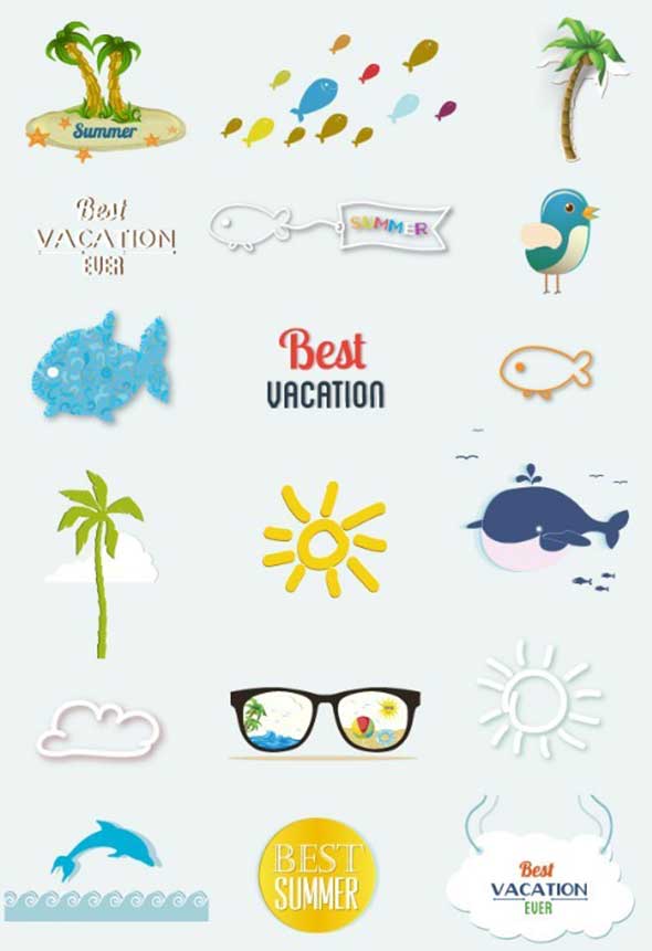 27-Set-Of-Clean-Happy-Summer-Vacation-Design-Elements