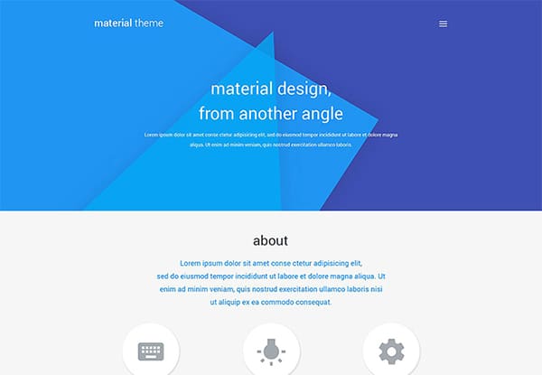 Material Design Portfolio WordPress Theme