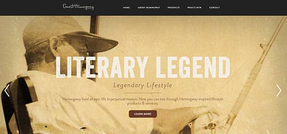  Ernest Hemingway Collection paper web design