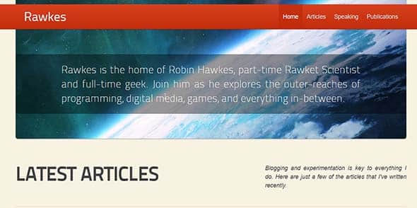 Rawkes space-themed website designs