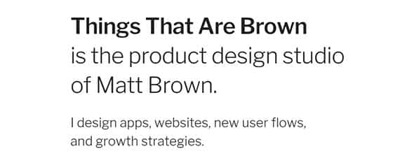 Things That Are Brown Matt Brown typography web design