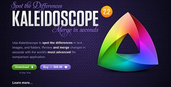 Kaleidoscope Mac app web design 
