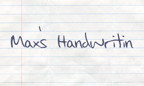Free Handwriting Fonts: Max's Handwritin