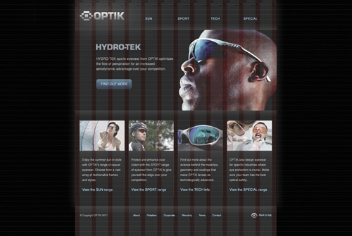 Optik website design concept