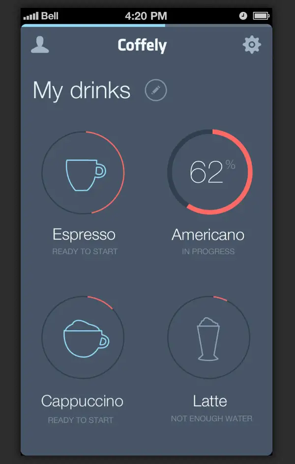 app ui design coffee