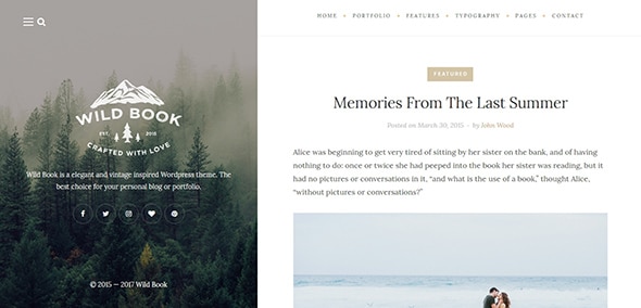 Wild Book Hipster Style Website Template