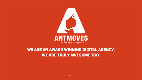 AntMoves red website design