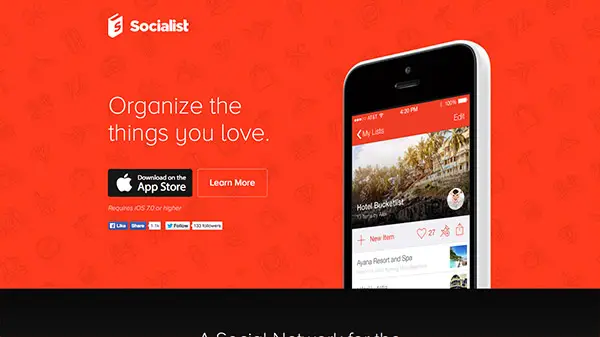Socialist red website design