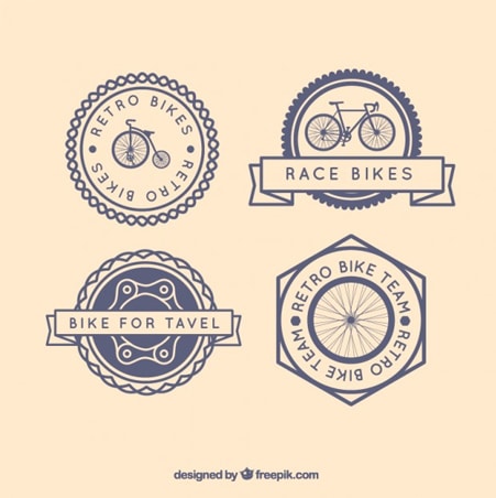 Retro bikes badges