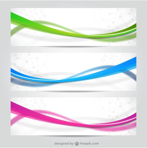 Colorful waves banners