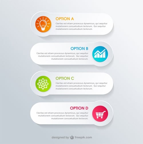 White banners infographic vector banner freebies