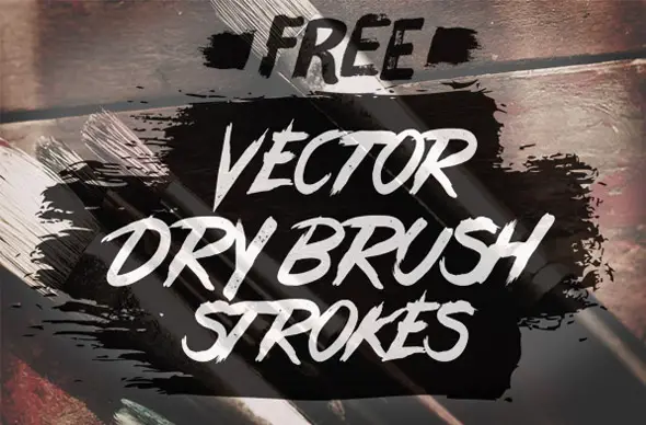 24-FREE-VECTOR-DRY-BRUSH-STROKE-BRUSHES Free Illustrator Brush Sets 