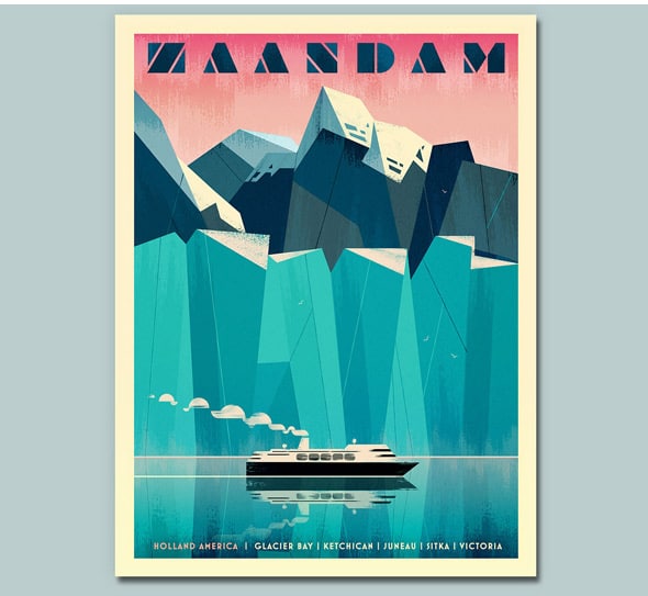 Glacier Bay Alaska Poster Design