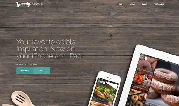 Yumml Mobile App Landing Pages