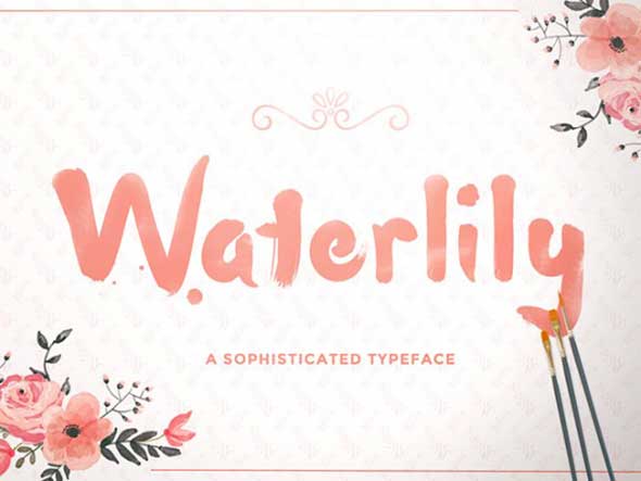 17 Waterlily free handwriting font