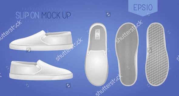 7 Blank Slip-On Shoes Mockup