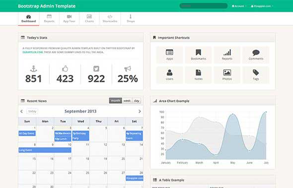 free twitter bootstrap admin template 
