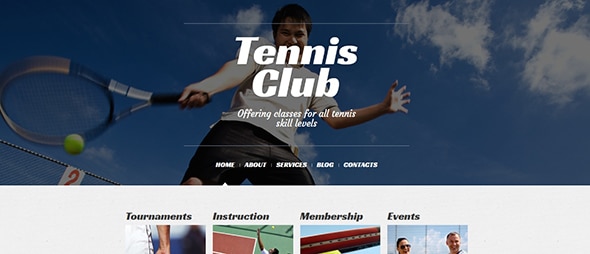 Tennis Club WordPress Theme Transparent Photo Overlays