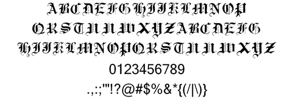 Traditional Gothic, 17th c. by Lord Kyl MacKay Medieval fonts