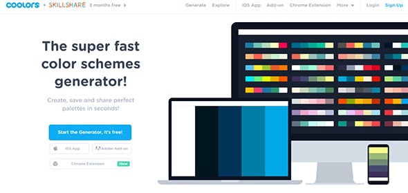Coolors.co - The super fast color schemes generator