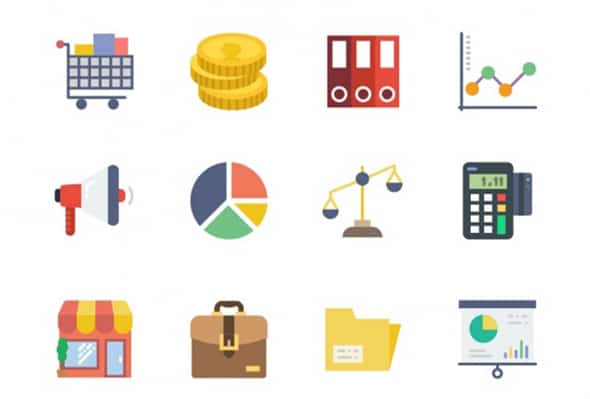 Business office and marketing icons Vector
