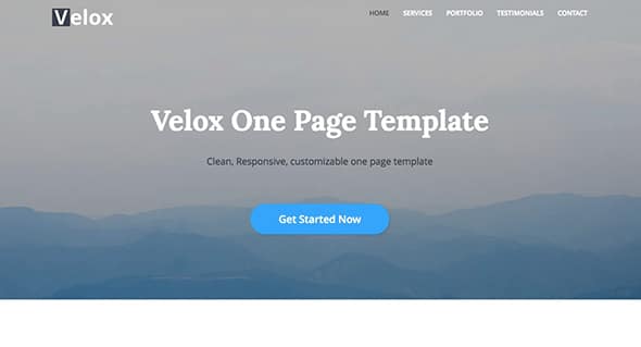 16 velox Free Website Template