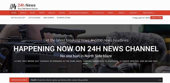 9 24h News Website Templates